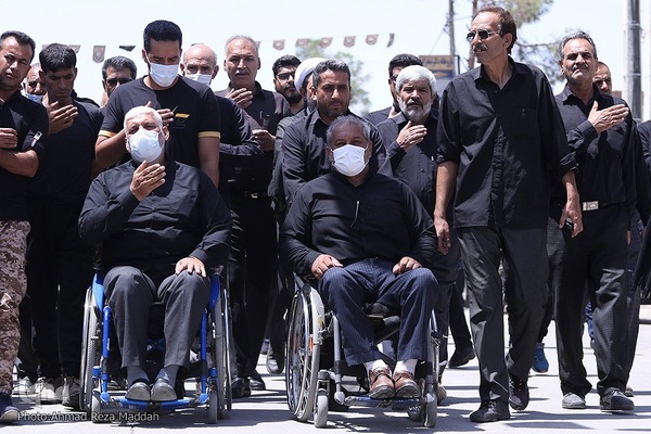 آئین وداع با پیکر شهید عبدالله اسکندری در شهرستان خرامه