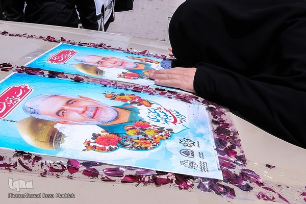 آئین وداع با پیکر شهید عبدالله اسکندری در شهرستان خرامه