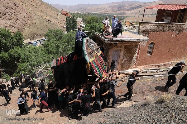 نخل‌گردانی روز عاشورا در روستای ابیانه