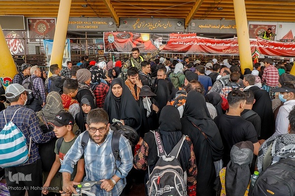 زائران اربعین حسینی در مرز شلمچه