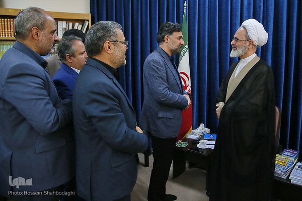 دیدار روح‌الله دهقانی فیروز‌آبادی، رئیس جهاددانشگاهی با آیت الله اعرافی، مدیر حوزه‌های علمیه کشور