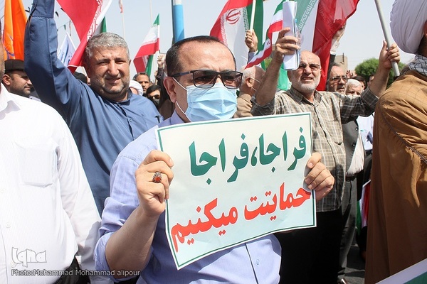 تظاهرات نمازگزاران اهوازی در محکومیت اغتشاشات اخیر