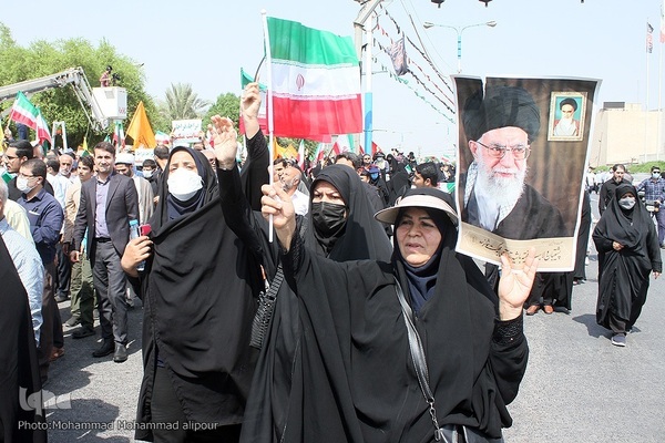 تظاهرات نمازگزاران اهوازی در محکومیت اغتشاشات اخیر