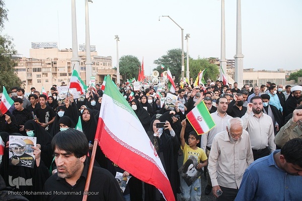 اجتماع مردم اهواز در محکومیت هنجارشکنی‌های اخیر