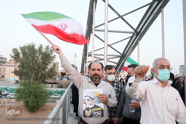 اجتماع مردم اهواز در محکومیت هنجارشکنی‌های اخیر