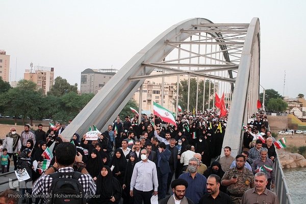 اجتماع مردم اهواز در محکومیت هنجارشکنی‌های اخیر