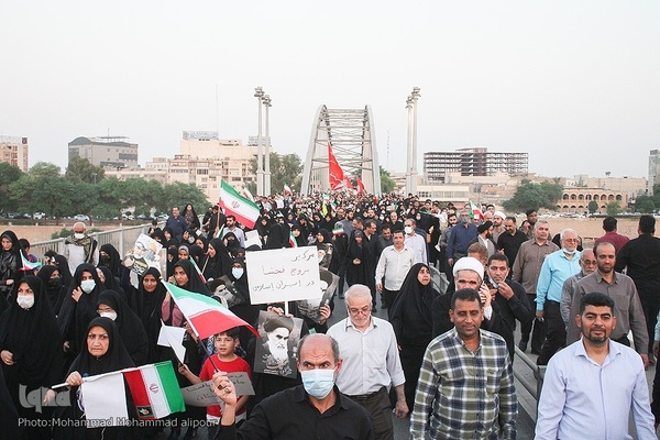 اجتماع مردم اهواز در محکومیت هنجارشکنی‌های اخیر