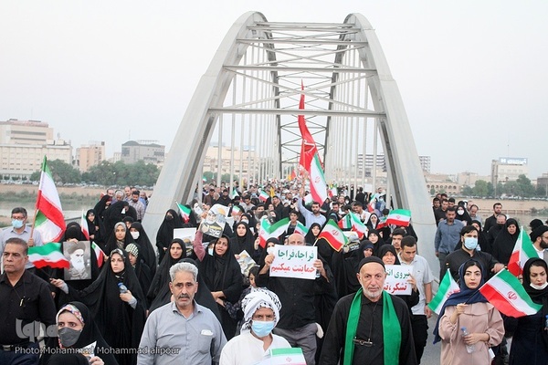 اجتماع مردم اهواز در محکومیت هنجارشکنی‌های اخیر