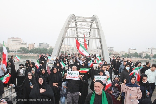 اجتماع مردم اهواز در محکومیت هنجارشکنی‌های اخیر