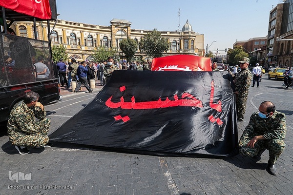 تشیع و تدفین شهید گمنام هشت سال دفاع مقدس