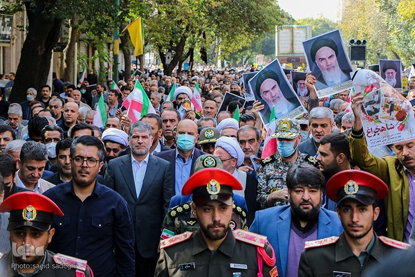 راهپیمایی مردم تبریز علیه حادثه تروریستی شاه چراغ‎‎