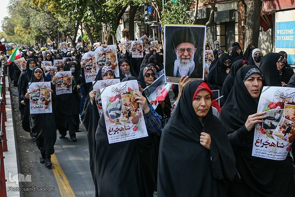 راهپیمایی مردم تبریز علیه حادثه تروریستی شاه چراغ‎‎