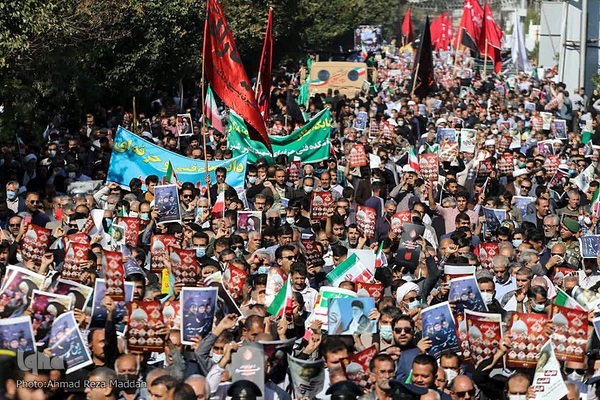 تشیع پیکر شهدای حادثه تروریستی شاهچراغ