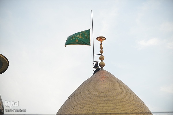اهتزاز پرچم گنبد منور حضرت عبدالعظیم (ع)