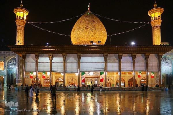 بارش اولین باران پاییزی در آستان حضرت شاهچراغ(ع)