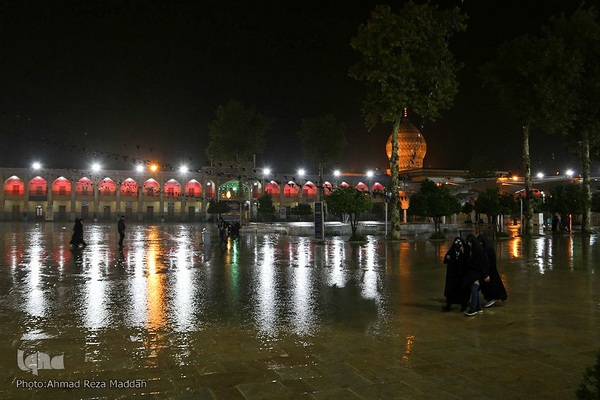 بارش اولین باران پاییزی در آستان حضرت شاهچراغ(ع)