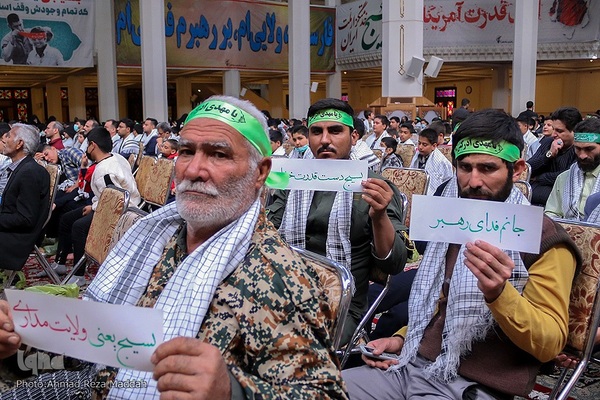 مراسم حماسه حضور بسیجیان در حرم شاهچراغ(ع)