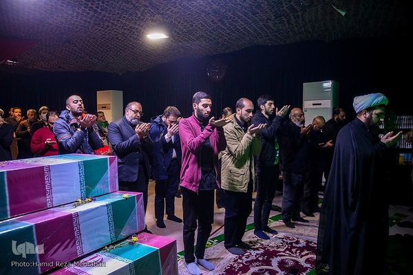 وداع با پیکر مطهر شهید مدافع امنیت طلبه بسیجی حسن مختار‌زاده