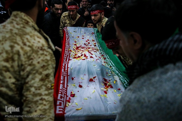 وداع با پیکر مطهر شهید مدافع امنیت طلبه بسیجی حسن مختار‌زاده