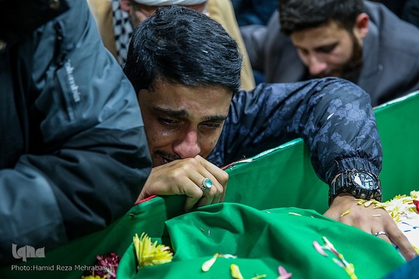 وداع با پیکر مطهر شهید مدافع امنیت طلبه بسیجی حسن مختار‌زاده