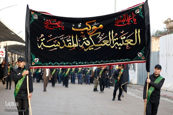 آیین سوگواری و تشییع نمادین پیکر حضرت زهرا (س) در شهر سامرا عراق