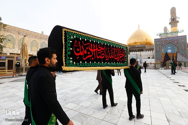 آیین سوگواری و تشییع نمادین پیکر حضرت زهرا (س) در شهر سامرا عراق