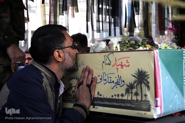 آیین خاکسپاری پیکر مطهر شهید گمنام دوران دفاع مقدس در وزارت تعاون، کار و رفاه اجتماعی