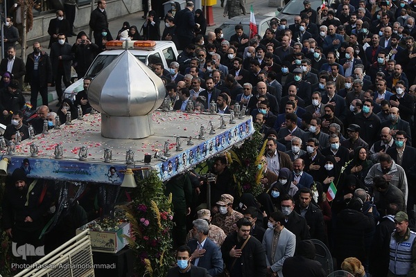 آیین خاکسپاری پیکر مطهر شهید گمنام دوران دفاع مقدس در وزارت تعاون، کار و رفاه اجتماعی