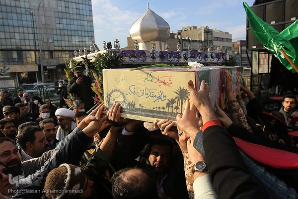 آیین خاکسپاری پیکر مطهر شهید گمنام دوران دفاع مقدس در وزارت تعاون، کار و رفاه اجتماعی