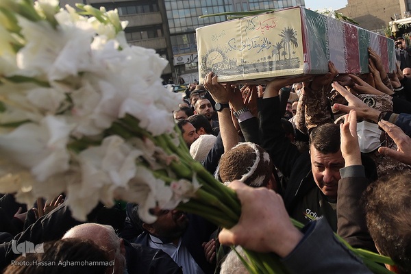 آیین خاکسپاری پیکر مطهر شهید گمنام دوران دفاع مقدس در وزارت تعاون، کار و رفاه اجتماعی