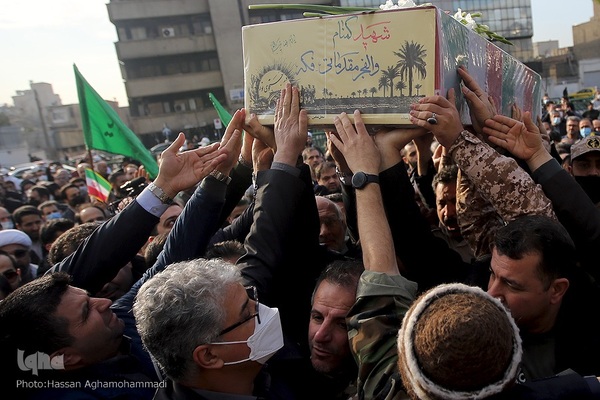 آیین خاکسپاری پیکر مطهر شهید گمنام دوران دفاع مقدس در وزارت تعاون، کار و رفاه اجتماعی