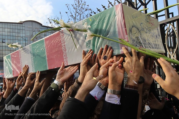 آیین خاکسپاری پیکر مطهر شهید گمنام دوران دفاع مقدس در وزارت تعاون، کار و رفاه اجتماعی