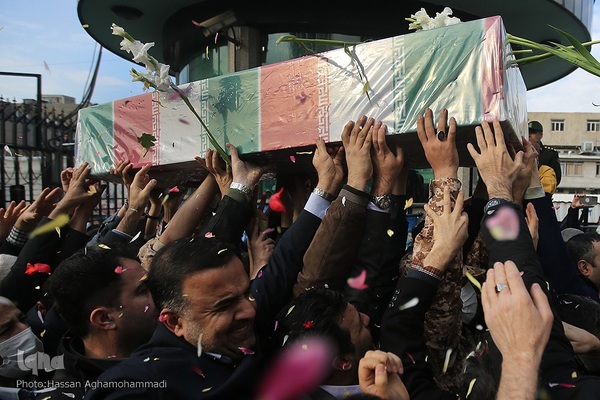 آیین خاکسپاری پیکر مطهر شهید گمنام دوران دفاع مقدس در وزارت تعاون، کار و رفاه اجتماعی