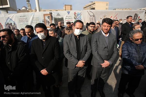 آیین خاکسپاری پیکر مطهر شهید گمنام دوران دفاع مقدس در وزارت تعاون، کار و رفاه اجتماعی