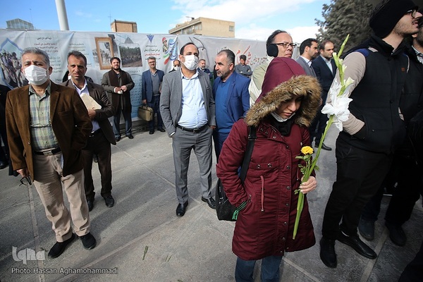 آیین خاکسپاری پیکر مطهر شهید گمنام دوران دفاع مقدس در وزارت تعاون، کار و رفاه اجتماعی