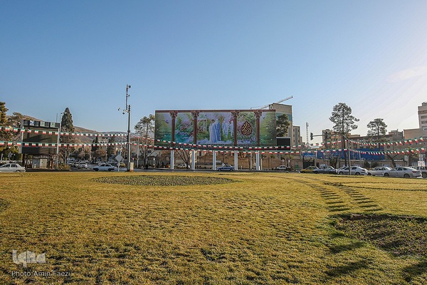 رونمایی از دیوارنگاره میدان امام حسین(ع) شیراز