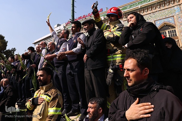 مراسم تشییع و خاکسپاری پیکر آتش نشان شهید «قریب رضا دارابی»