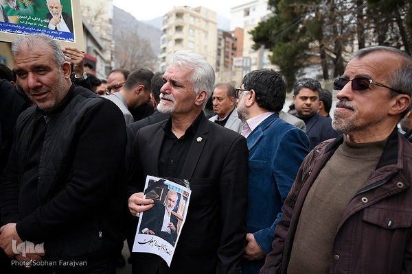 مراسم تشییع پیکر مرحوم حسن غفوری‌فرد در حسینیه جماران