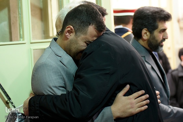 مراسم تشییع پیکر مرحوم حسن غفوری‌فرد در حسینیه جماران