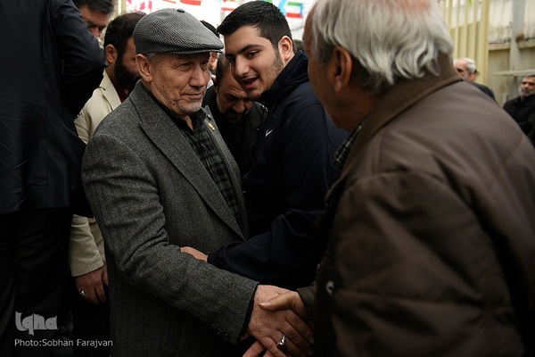 مراسم تشییع پیکر مرحوم حسن غفوری‌فرد در حسینیه جماران