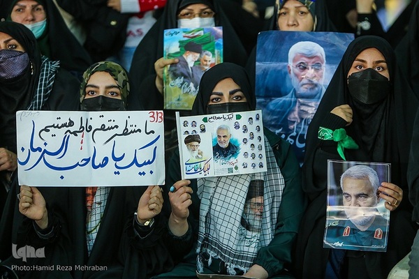 مراسم بزرگداشت سالروز شهادت سردار سلیمانی در مصلی تهران