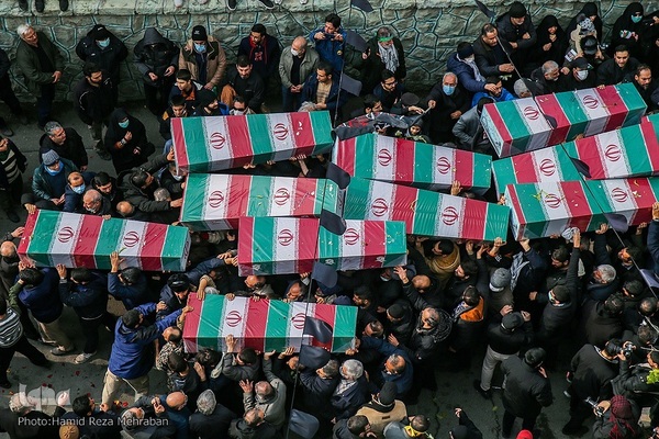 تشییع شهدای گمنام دفاع مقدس در معراج الشهدای تهران