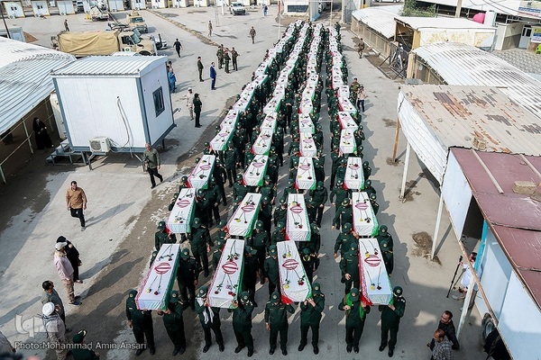 استقبال از پیکر‌های پاک ۷۱ شهید دوران هشت سال دفاع مقدس در مرز شلمچه 