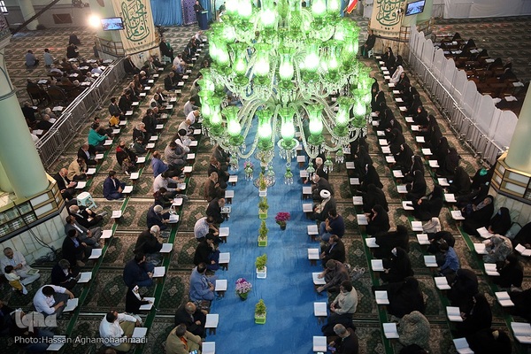 مراسم جزء خوانی قرآن کریم در مصلی امام علی(ع) حرم مطهر حضرت عبدالعظیم حسنی (ع)