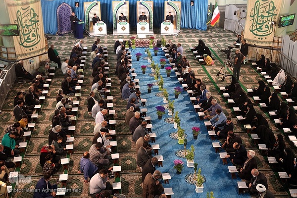 مراسم جزء خوانی قرآن کریم در مصلی امام علی(ع) حرم مطهر حضرت عبدالعظیم حسنی (ع)