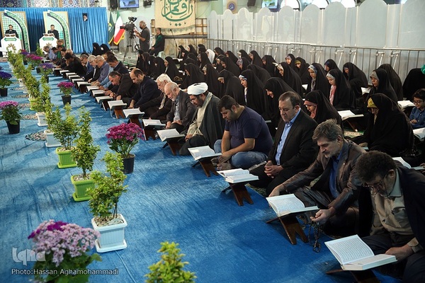 مراسم جزء خوانی قرآن کریم در مصلی امام علی(ع) حرم مطهر حضرت عبدالعظیم حسنی (ع)
