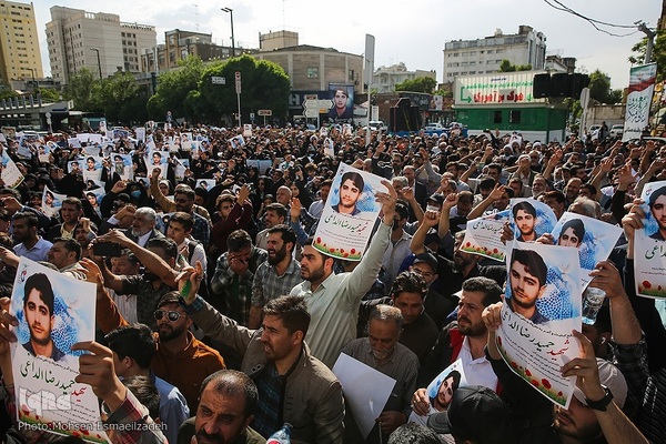 مراسم تشییع پیکر حمیدرضا الداغی، از شهدای مدافع امنیت و امر به معروف و نهی از منکر