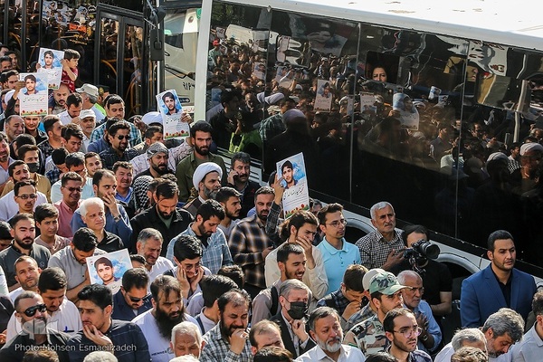 مراسم تشییع پیکر حمیدرضا الداغی، از شهدای مدافع امنیت و امر به معروف و نهی از منکر