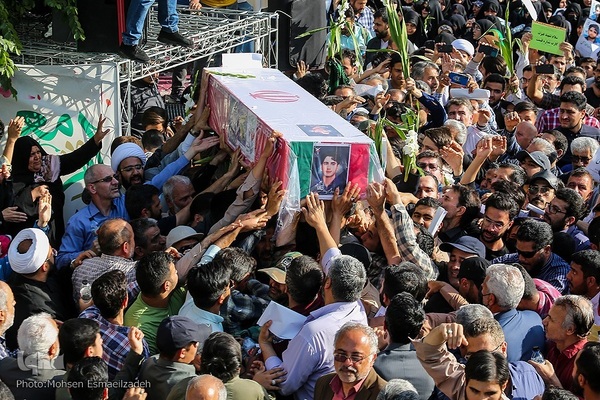 مراسم تشییع پیکر حمیدرضا الداغی، از شهدای مدافع امنیت و امر به معروف و نهی از منکر