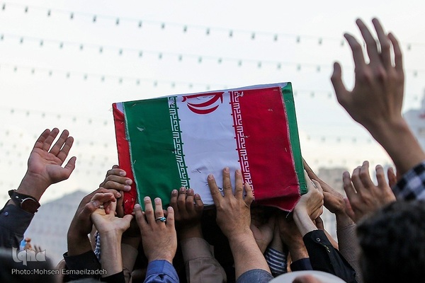 مراسم تشییع پیکر حمیدرضا الداغی، از شهدای مدافع امنیت و امر به معروف و نهی از منکر